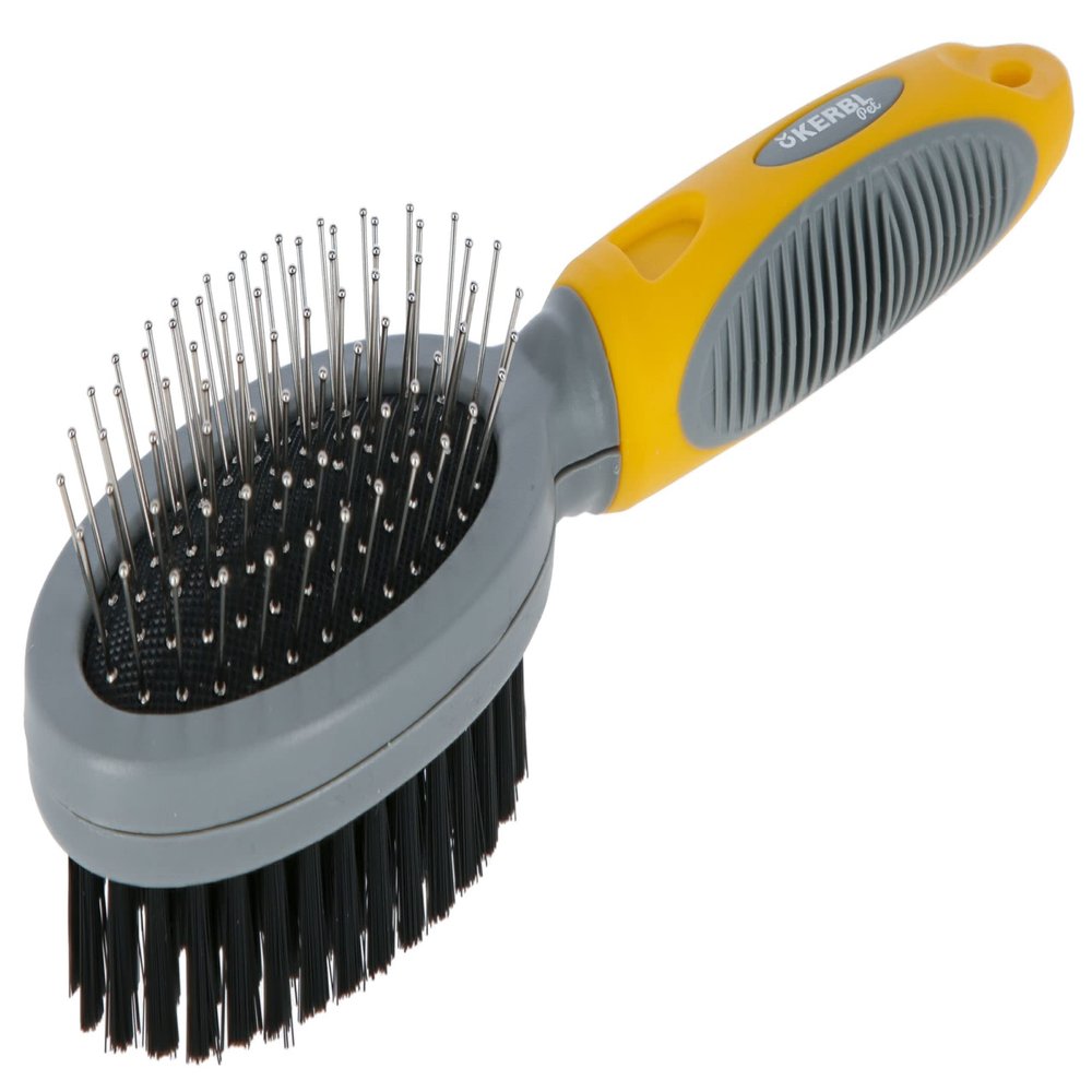 Kerbl Pet Double Brush with Protective Caps