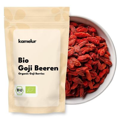 Kamelur 2 kg Dried Organic Goji Berries, Unsweetened and Unsulfured