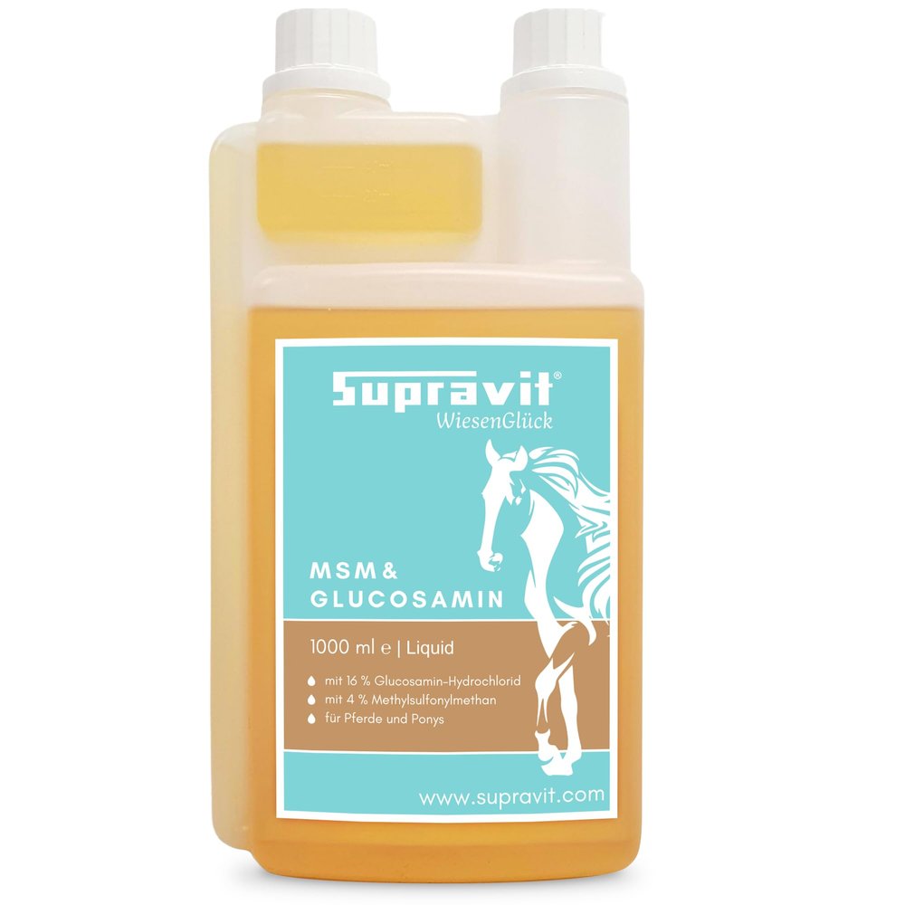 Supravit Liquid MSM & Glucosamine for Horses, 1 L Dosing Bottle