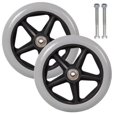 2-Pack Solid Front Caster Wheels for Wheelchairs, 150/170/190 mm