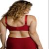 Ulla Popken Women's Wireless Support Bra, Rhinestone Pendant, Cups C-G, Dark Red, 125C view 2