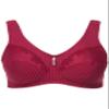 Ulla Popken Women's Wireless Support Bra, Rhinestone Pendant, Cups C-G, Dark Red, 125C view 3