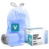 Plasticplace Code V Recycling Bags with Drawstring, Trash Can Liners, 16–18 L, 37.5 x 71.1 cm, Blue, 200 Count view 1