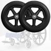 LIGUOYI 2-Piece Wheelchair Caster Wheels, 15/16/17 cm, Black/Gray view 1