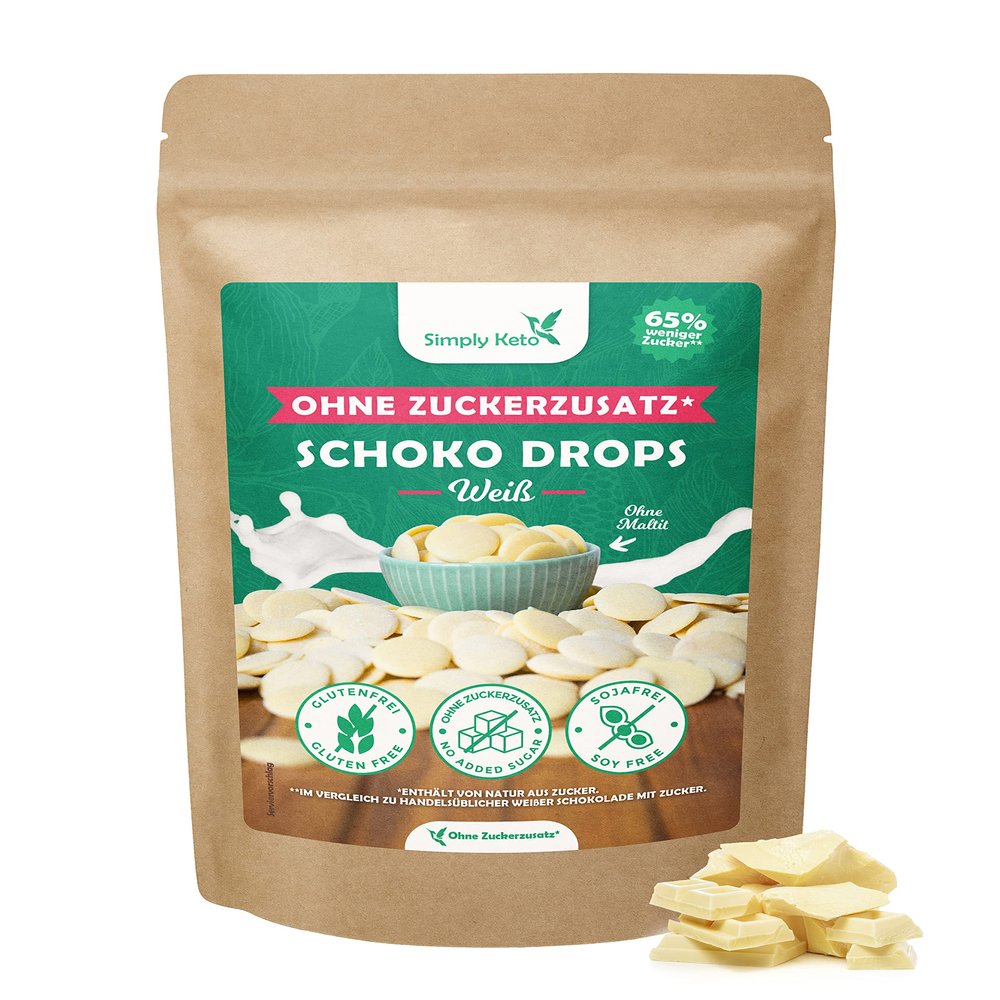 Simply Keto Lower Carb* Sugar-Free-Added White Chocolate Drops (750 g)
