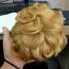 EREE HAIR Short Curly Human Hair Topper with Clips, Strawberry Blonde view 3