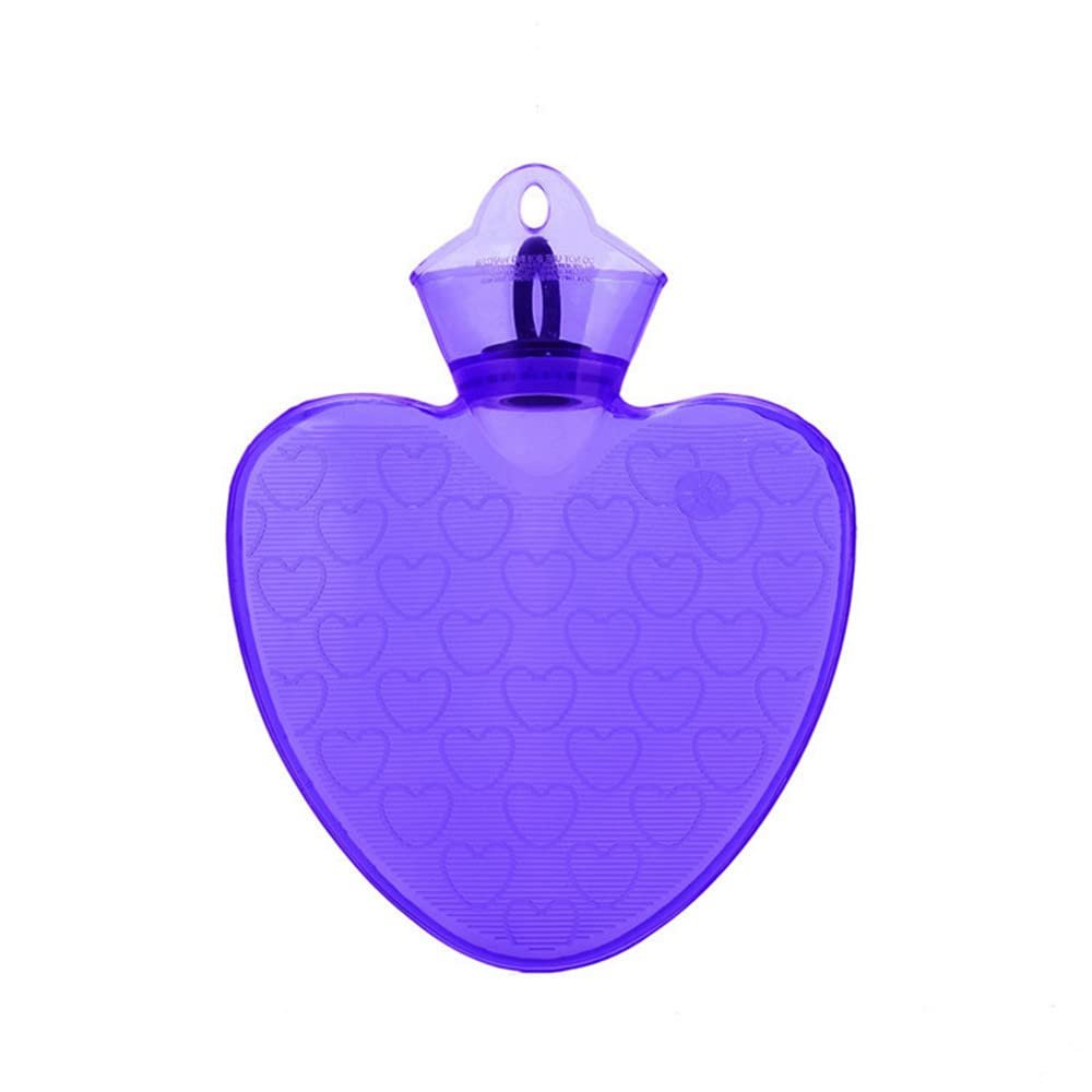 GIVBRO PVC Hot Water Bottle, Heart-Shaped, Smooth, Double-Sided, 1,000 mL