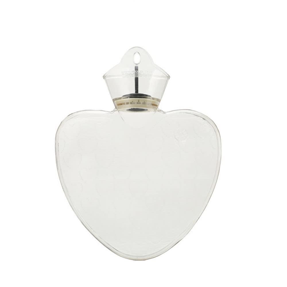 GIVBRO PVC Hot Water Bottle, Heart-Shaped, Smooth Surface, Double-Sided, 1,000 ml
