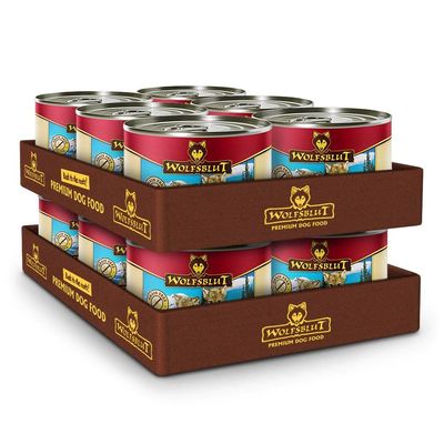 WOLFSBLUT Blue Mountain Puppy Wet Dog Food with Venison, Grain-Free, 12 x 200 g