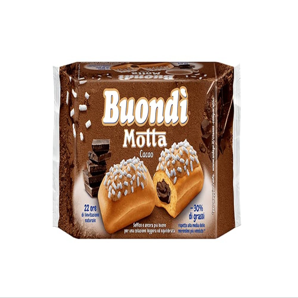 Motta Buond Cacao Baked Confectionery Product with Cocoa Cream, 258 g (6 x 43 g)