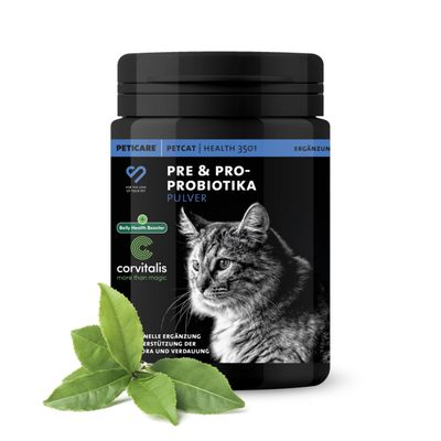 Peticare Cat Prebiotics & Probiotics | Support the Immune System, Restore Gut Flora, Help Reduce Allergy Susceptibility & Itching | With Innovative Corvitalis Complex - petCat Health 3501