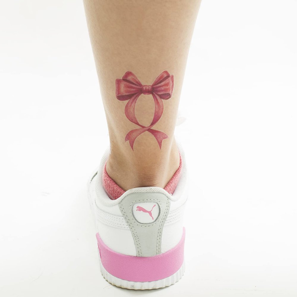 Tattoodrucker x Bow Tattoo - Four Pink Bows - Temporary Body Tattoo - T135 2