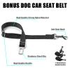 Dog Car Seat Cover, 100% Waterproof Hammock with Mesh Window and Storage Pocket, Durable Scratch-Resistant Non-Slip, Universal Fit for Cars/Trucks/SUVs (Black/White) view 4