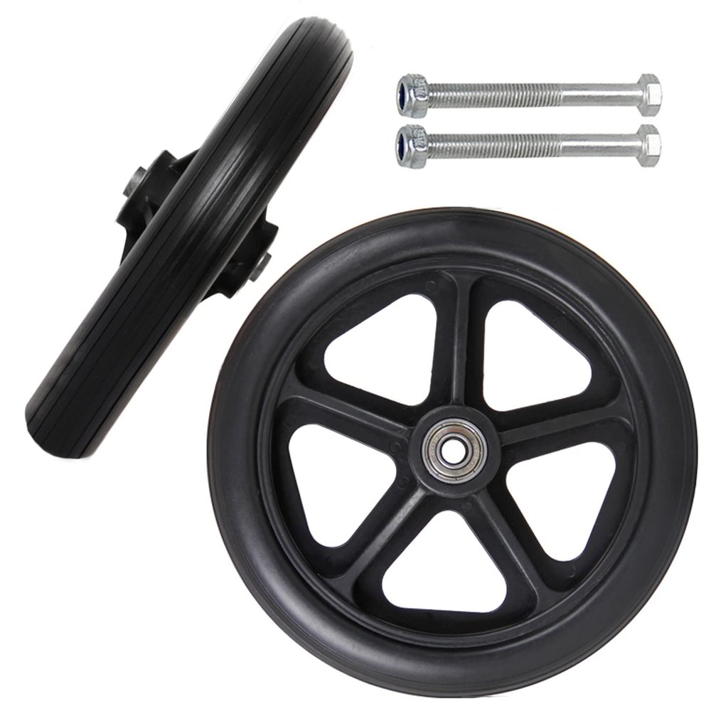 LIGUOYI Puncture-Proof Wheelchair Front Caster Wheels, 2-Pack