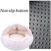 50 cm Pink Plush Donut Cat Bed with Hooded Cave view 4