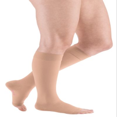 medi mediven plus Unisex Compression Knee-High Stockings, CCL 2, Caramel, Size VI, Open Toe