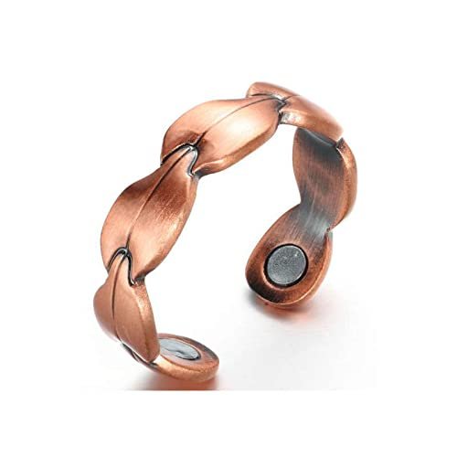 Olea Solid Copper Magnetic Ring, 2 Magnets