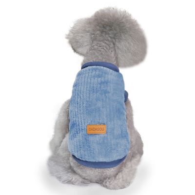 YAODHAOD Dog Sweater, Pet Clothing, Plush, Soft, Thick, Warm for Winter, Dogs, Cats, Apricot (Blue, 2XL)