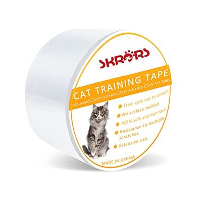 Transparent Double-Sided Cat Scratch Protection Tape for Furniture, Carpet and Sofas, L (6.35 cm x 1000 cm)