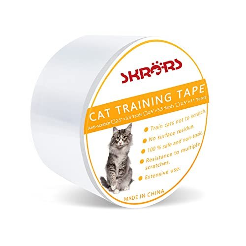 Transparent Double-Sided Cat Scratch Protection Tape for Furniture, Carpet and Sofas, L (6.35 cm x 1000 cm)
