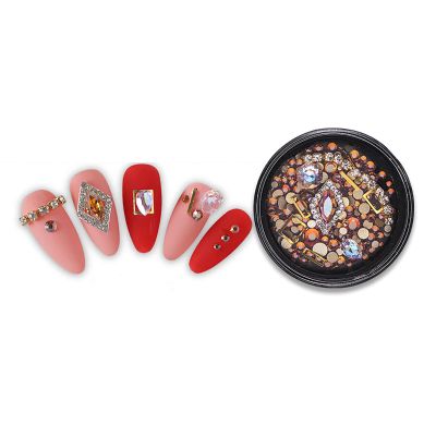 Nail Art Rhinestones, Metal and Plastic, Multishape, Glitter, 1 Box, Fantasy Storm 6