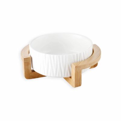 Ceramic Dog and Cat Bowl, White, 400 ml
