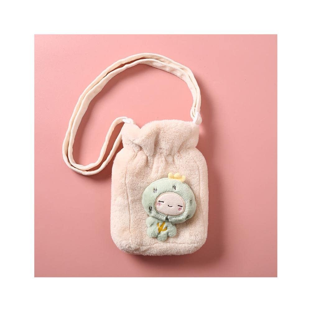 Uteruik Rubber Hot Water Bottle with Plush Carry Bag, 400 ml (#B)