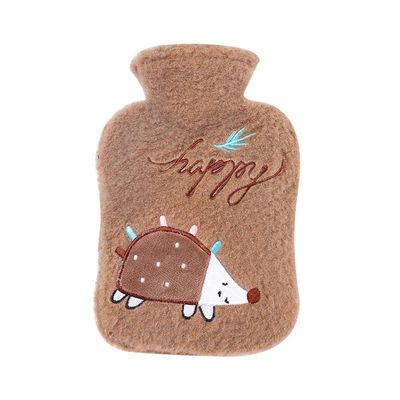 Aeromdale Hot Water Bottle with Plush Cover, Cute Animal Pattern, 500 mL, PVC Heat Bag for Pain Relief, Hand Warmer, Gift for Women and Girls, 1 Piece