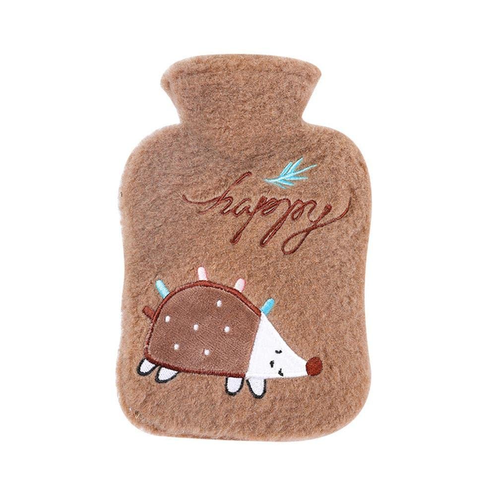 Aeromdale Hot Water Bottle with Plush Cover, Cute Animal Pattern, 500 mL, PVC Heat Bag for Pain Relief, Hand Warmer, Gift for Women and Girls, 1 Piece