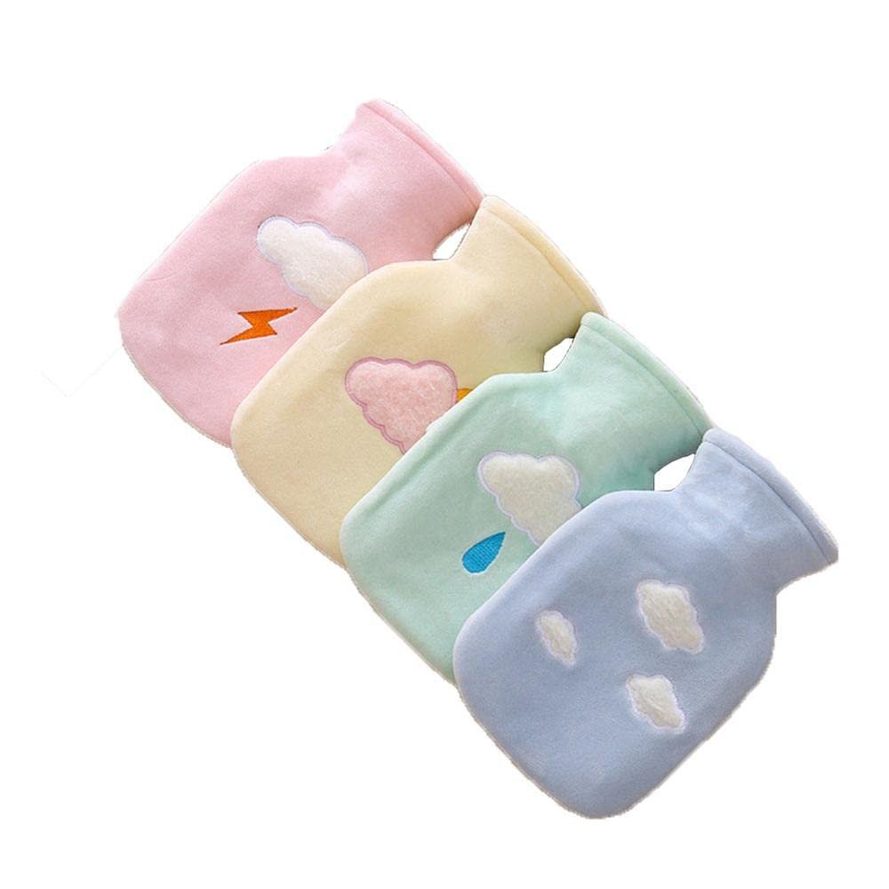 Aeromdale Hot Water Bottle with Cover, Weather Design, 500 ml, Rubber Heat Pack for Pain Relief, Hand Warmer, Gift for Women and Girls, 4-Piece Set