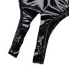 iEFiEL Women's Wetlook Open-Crotch Hotpants with Lace, Black, 3XL view 3