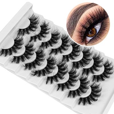 Leipple 8D False Eyelashes Set, 8 Pairs, Reusable, Natural, QZ-12