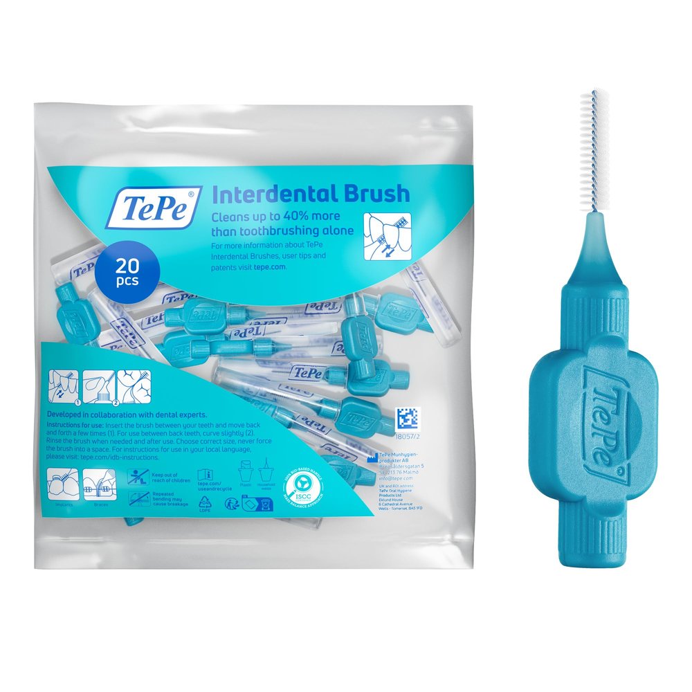 TePe Original Interdental Brushes, Blue, 0.6 mm/ISO Size 3, 20 Count
