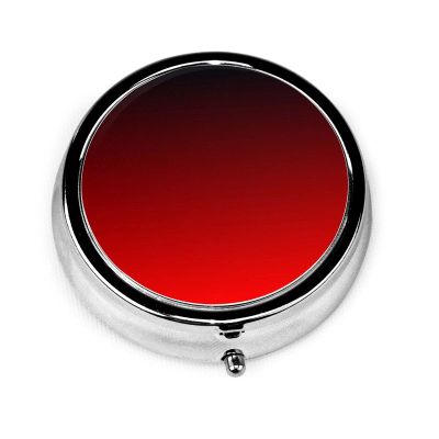 Red and Black Ombre Round Pill Organizer