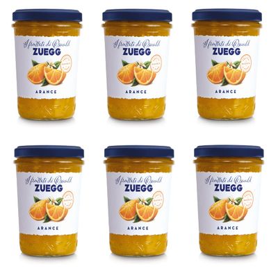 6x Zuegg Marmellata di Arance Orange Marmalade, Hand-Picked Fruit, 330 g