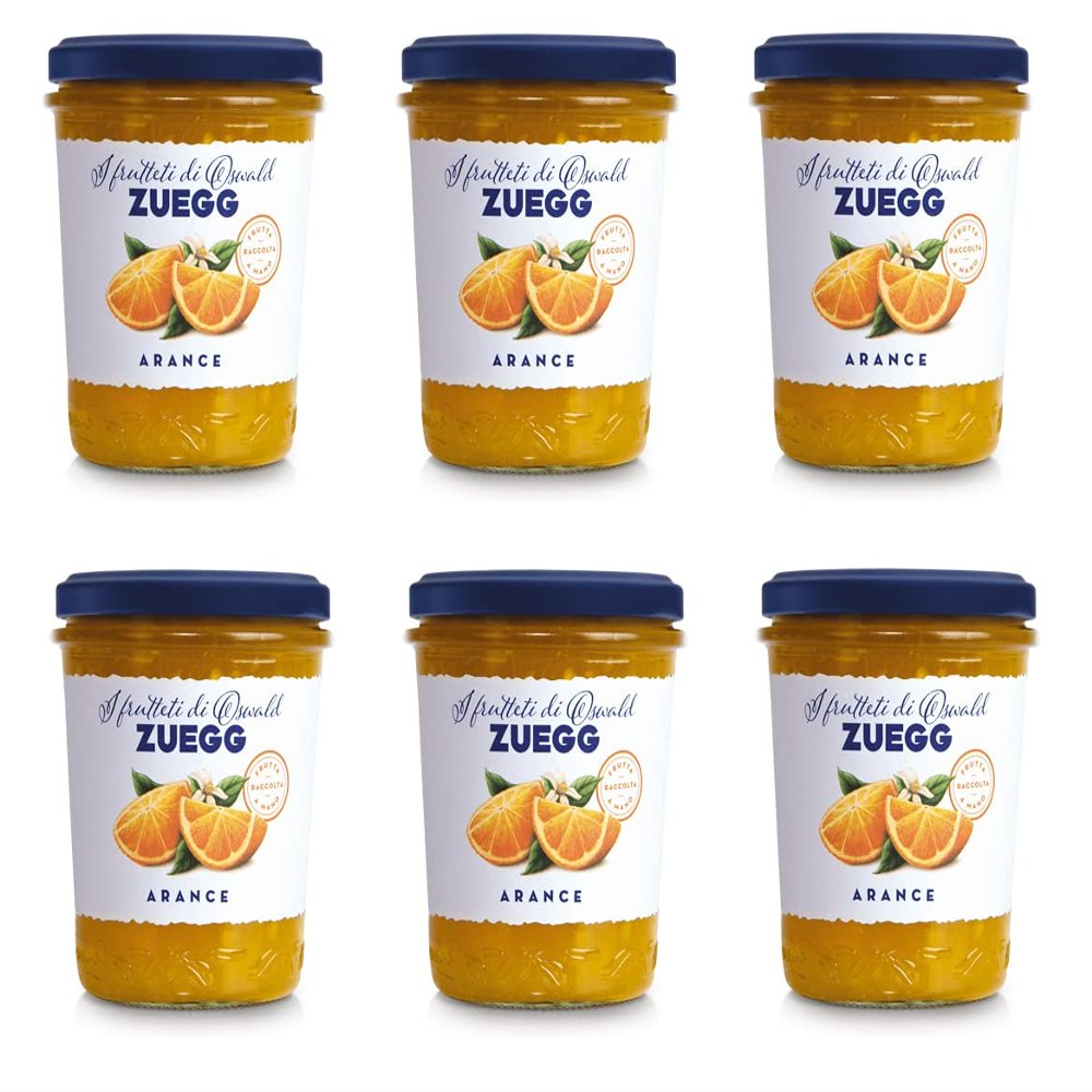6x Zuegg Marmellata di Arance Orange Marmalade, Hand-Picked Fruit, 330 g