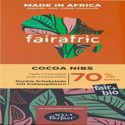 Organic Dark Chocolate with Cacao Nibs, 1 x 80 g