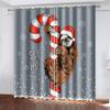 Treer 3D Christmas Print Blackout Curtains with Grommets, 2-Piece Set, Gray, W168 x L183 view 1