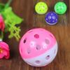 Bluelans Round Play Ball for Puppies and Cats with Bell and Rattle, Chew Toy, White/Pink view 3