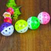 Bluelans Round Play Ball for Puppies and Cats with Bell and Rattle, Chew Toy, White/Pink view 4