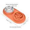 Restokki Slow Feeder Dog Bowl, Non-Slip Removable 2-in-1 Food and Water Bowl, Orange view 2