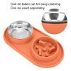 Restokki Slow Feeder Dog Bowl, Non-Slip Removable 2-in-1 Food and Water Bowl, Orange view 3