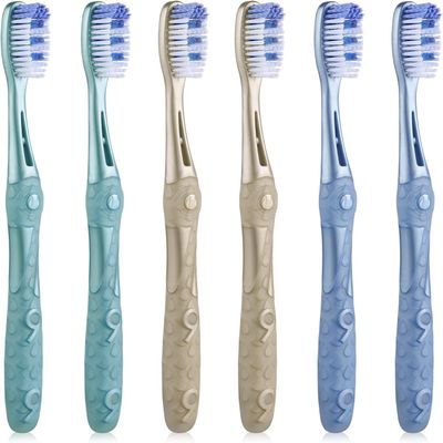 Oralphi Extra Clean Manual Toothbrush, Medium-Firm Bristles, Spiral Bristles, 6-Pack