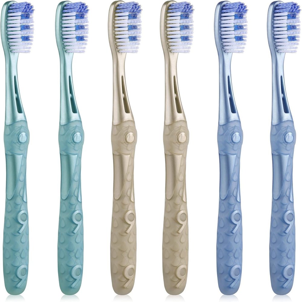 Oralphi Extra Clean Manual Toothbrush, Medium-Firm Bristles, Spiral Bristles, 6-Pack