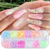CHANGAR Mermaid Flake Nail Glitter Sequins, Iridescent Holographic Nail Art Decorations view 2