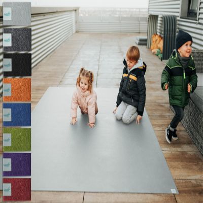 Sanosoft Outdoor Crawling Mat Made in Germany, Öko-Tex Anti-Slip Mat 240 x 800 cm, Light Gray