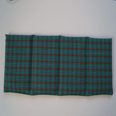 Wheat Grain Pillow, 4-Chamber, 50 x 17 cm, Green Plaid