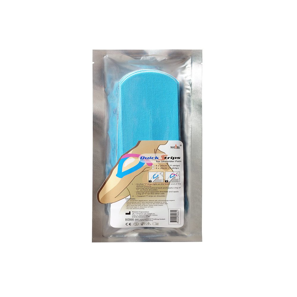 Nasara Original Kinesiology Physio Sport Tape Pain Pack Quick Strips for Shoulder Joint, Turquoise