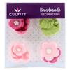Pink Sugar Flowers & Leaves – 16-Pack view 1