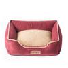 XJST Plush Dog Bed for Small, Medium, and Large Dogs, Burgundy, 90 cm view 1